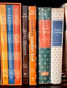 A Photo of Cookbooks by Ina Garten and Julia Child