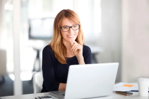 Woman Working on Laptop